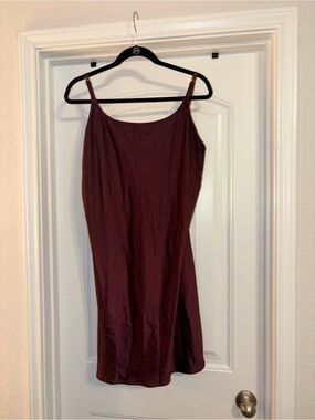 Satin Slip Dress in Deep Wine